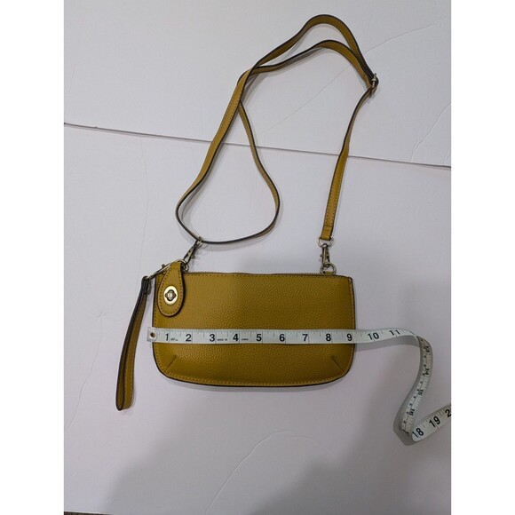 Joy Susan Mustard Yellow Wristlet Clutch Mini Crossbody Bag Purse - Picture 2 of 9